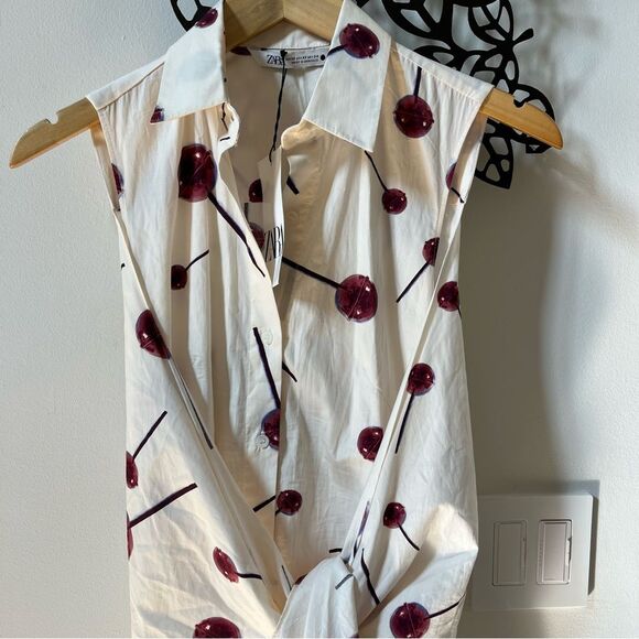 Zara Lollipop Printed Poplin Shirtdress ZW Collection 2024 XS NWT - Picture 16 of 16